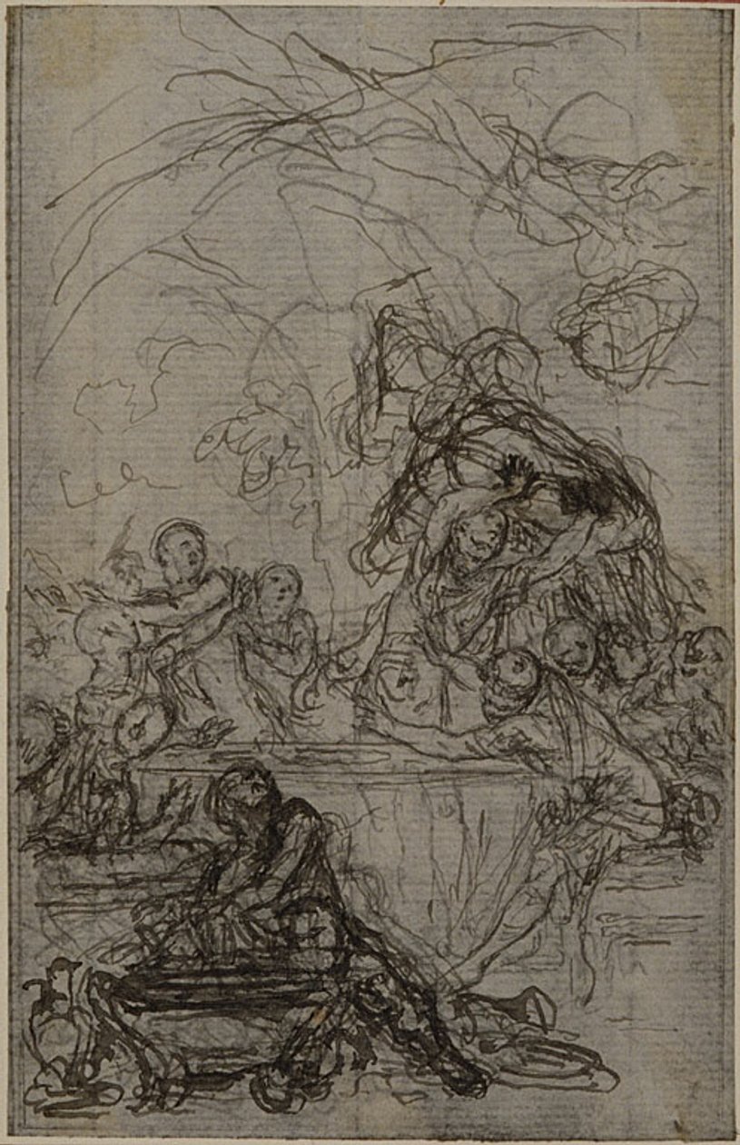 Estudio para una ilustración en Tácito "Tiberio, o Los Seis Primeros Libros de los Anales", Libro IV, Vol. 2, 1er Estudio de Hubert Francois Gravelot