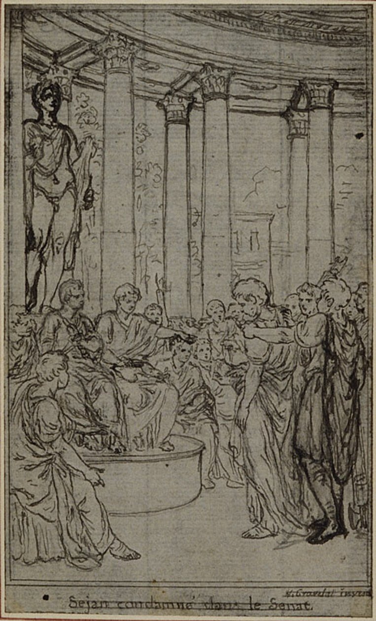 Estudio para una ilustración en Tácito "Tiberio, o Los Seis Primeros Libros de los Anales", Libro V, Vol. 3, 2º Estudio de Hubert Francois Gravelot