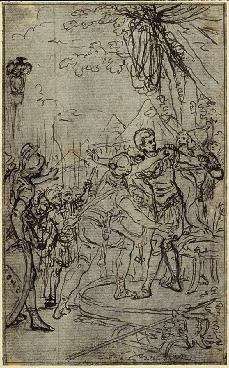 Estudio para una ilustración en Tácito "Tiberio, o Los Seis Primeros Libros de los Anales" Libro I, Vol. 1, 3er Estudio de Hubert Francois Gravelot