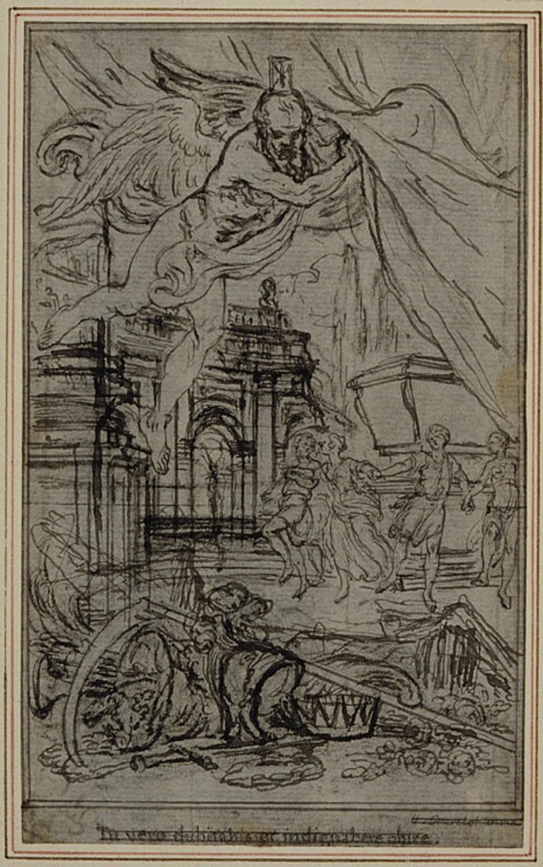 Estudio para la viñeta-portada del libro III de Lucrecio "De la Nature des Choses" (De la naturaleza de las cosas) de Hubert Francois Gravelot
