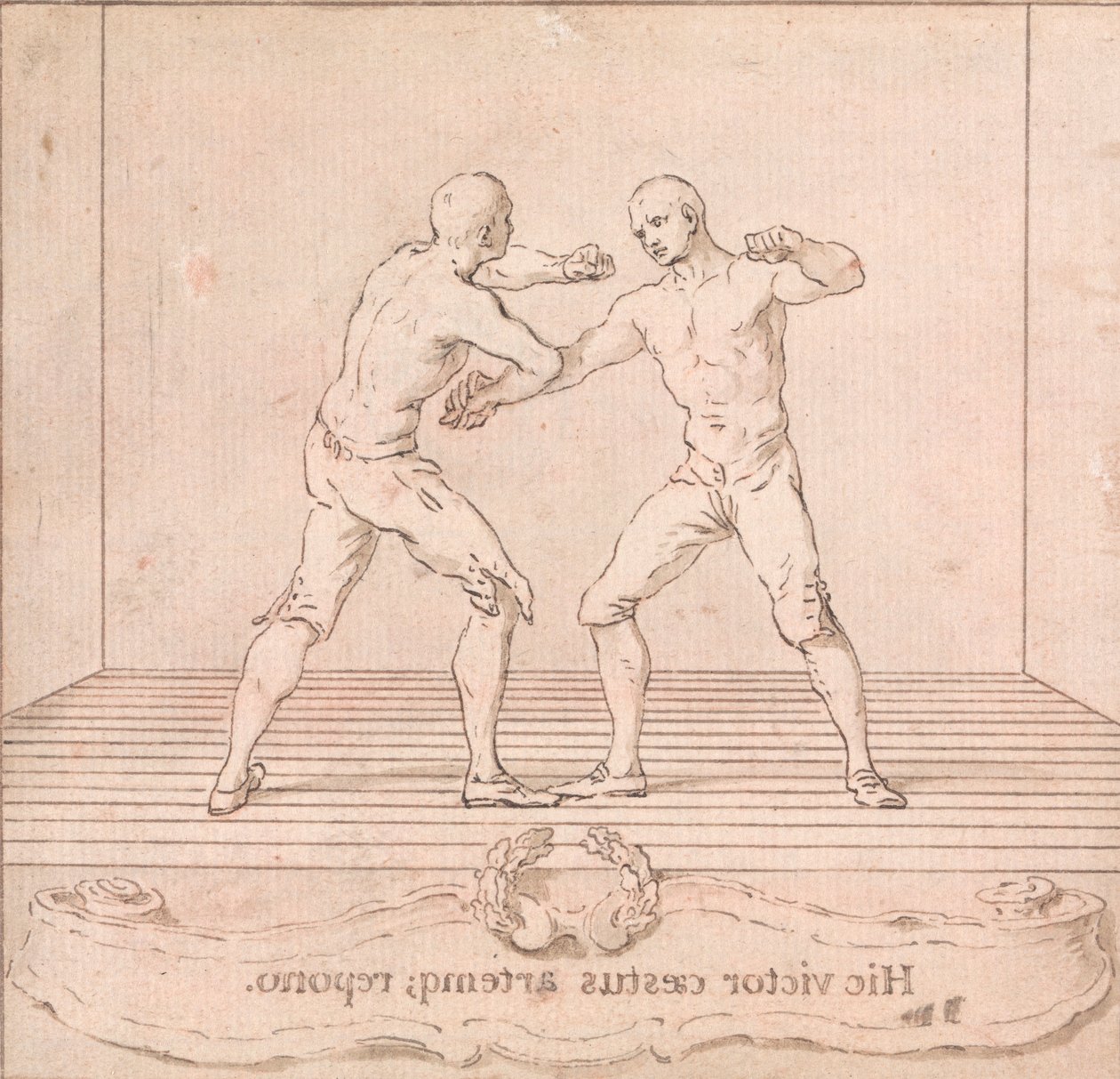 Dos combatientes de premio de Hubert Francois Gravelot