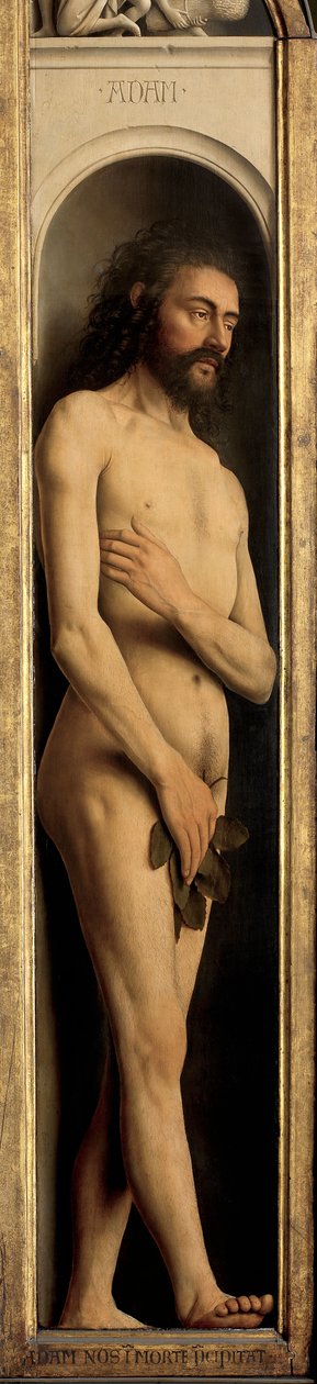 Adán, detalle del ala izquierda del Retablo de Gante de Hubert & Jan van (1390 1441) Eyck