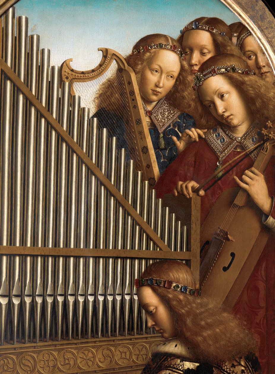 Ángel músico con Santa Cecilia, del Retablo de Gante de Hubert & Jan van (1390 1441) Eyck