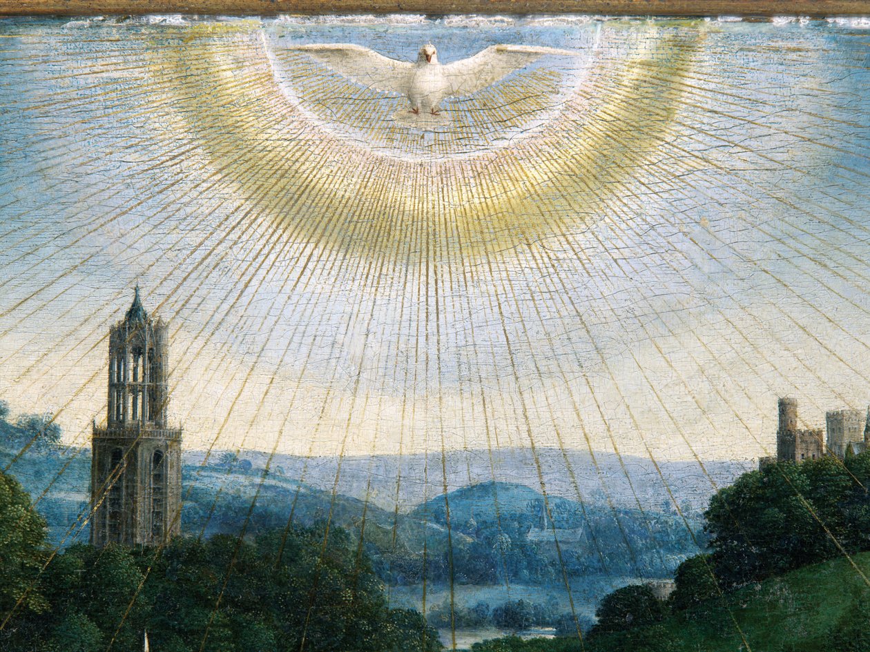 Detalle de la Adoración del Cordero Místico, del Retablo de Gante de Hubert & Jan van (1390 1441) Eyck