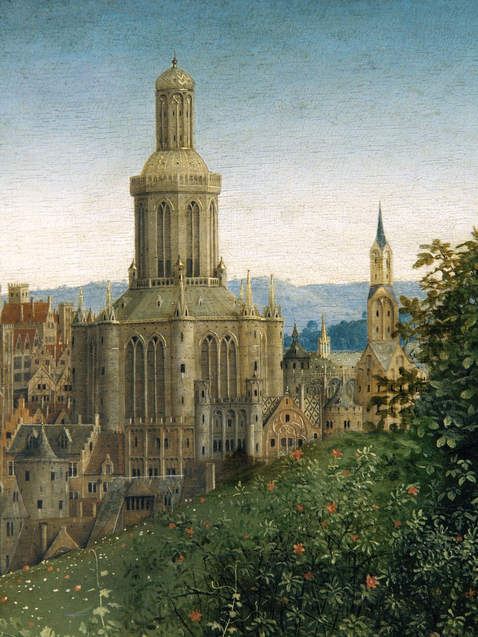 Detalle de la Adoración del Cordero Místico, del Retablo de Gante de Hubert & Jan van (1390 1441) Eyck