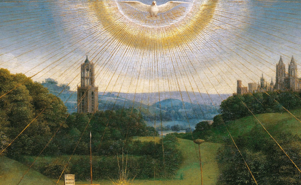 Detalle de la Adoración del Cordero Místico, del Retablo de Gante de Hubert & Jan van (1390 1441) Eyck