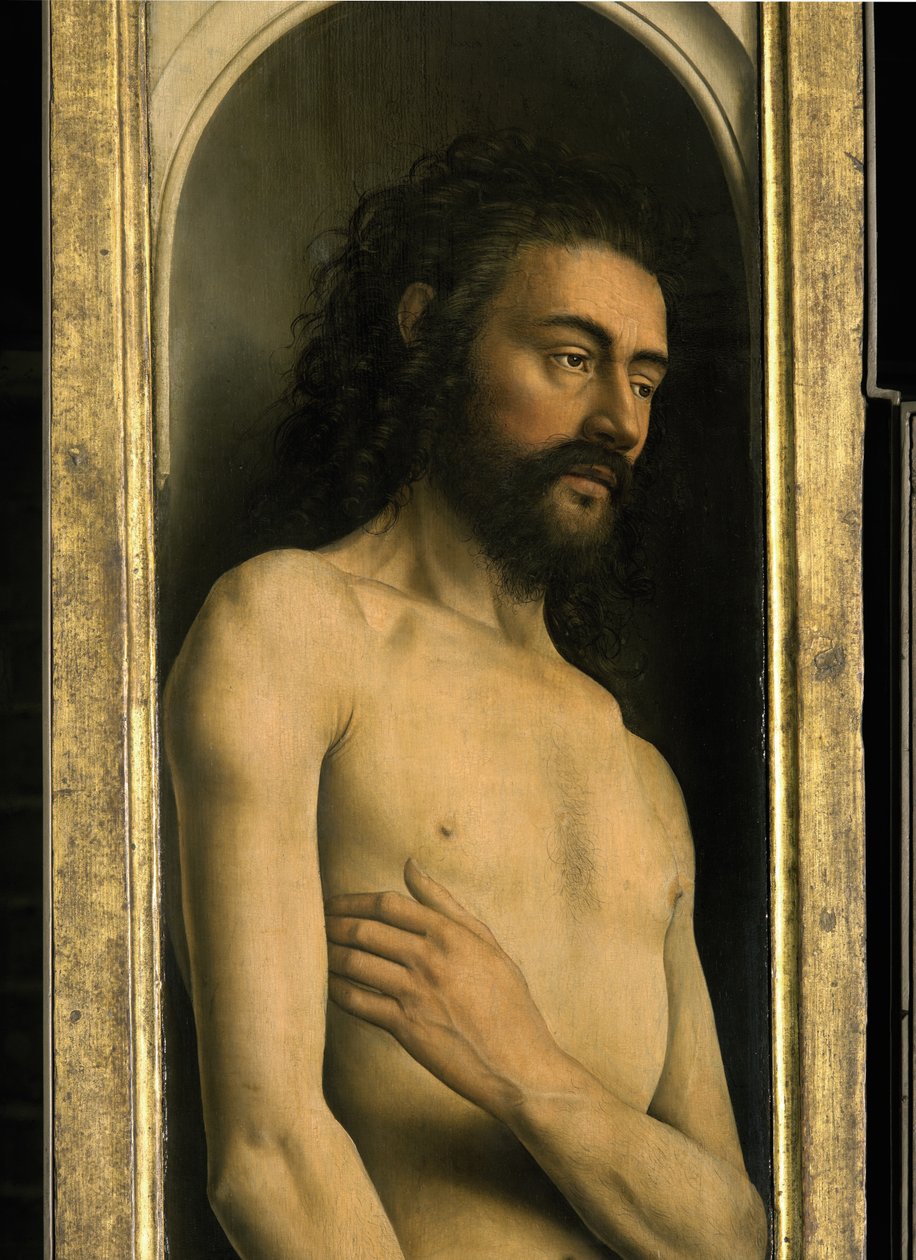 Detalle de Adán, del ala izquierda del Retablo de Gante de Hubert & Jan van (1390 1441) Eyck