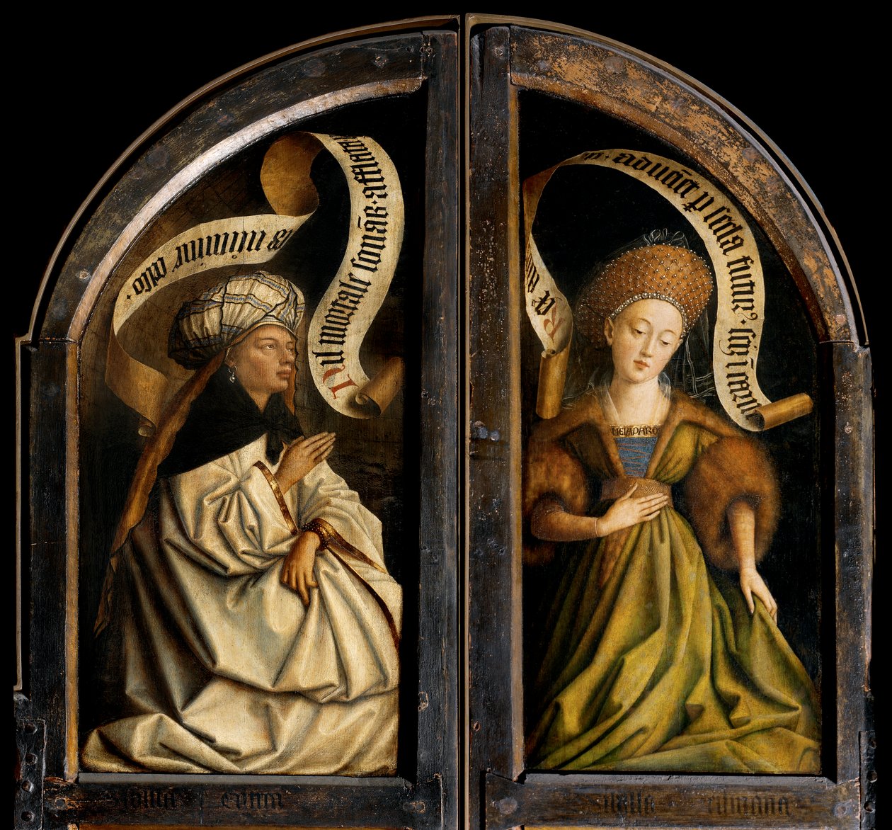 Sibila eritrea y Sibila cumana, del exterior del ala izquierda del Retablo de Gante de Hubert & Jan van (1390 1441) Eyck