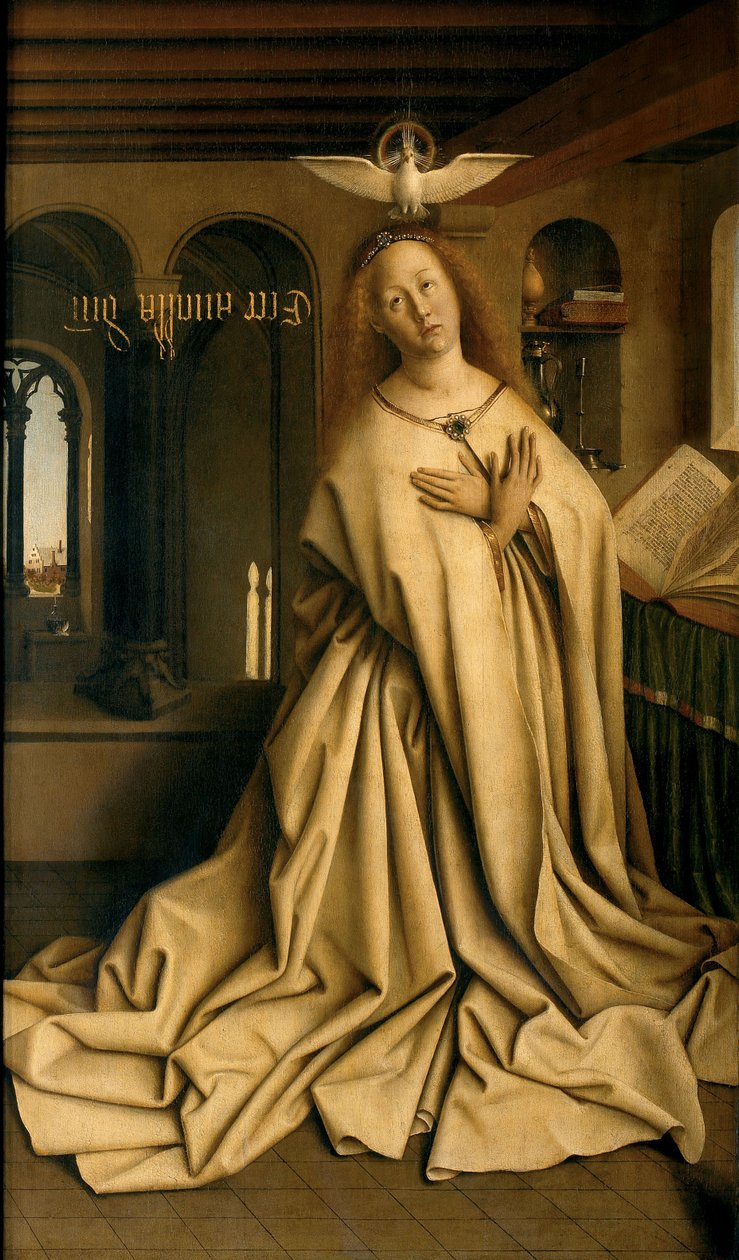 Virgen Anunciadora, del exterior del panel derecho del Retablo de Gante de Hubert & Jan van (1390 1441) Eyck