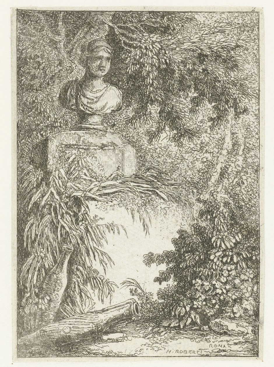 Busto Les Soirees de Rome (título de la serie) Rostros romanos (título de la serie) de Hubert Robert
