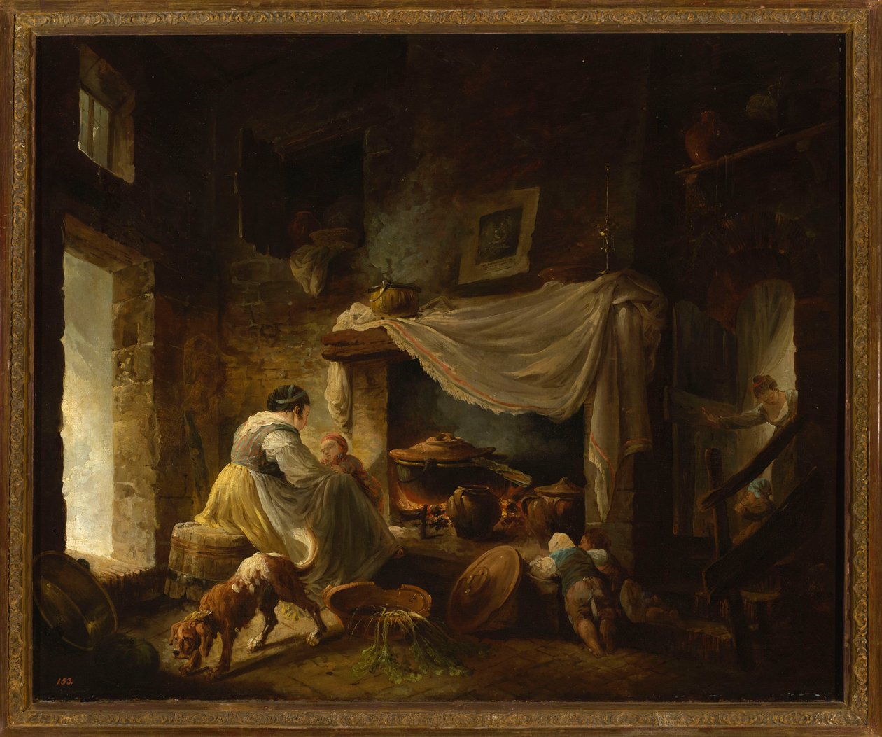 La cocina campesina en ruinas (Cocina italiana) de Hubert Robert