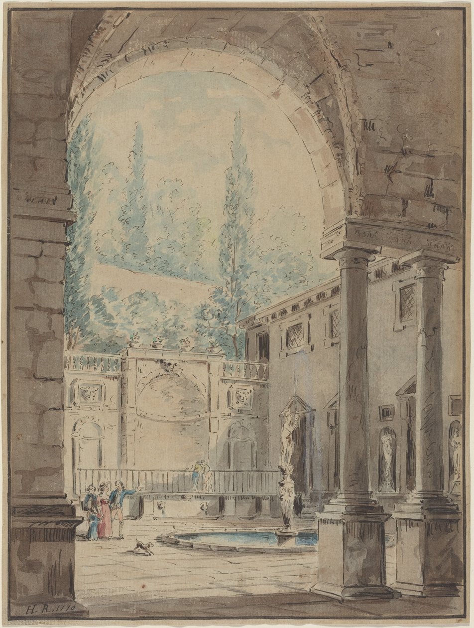 Patio de la Villa Pliniana de Hubert Robert