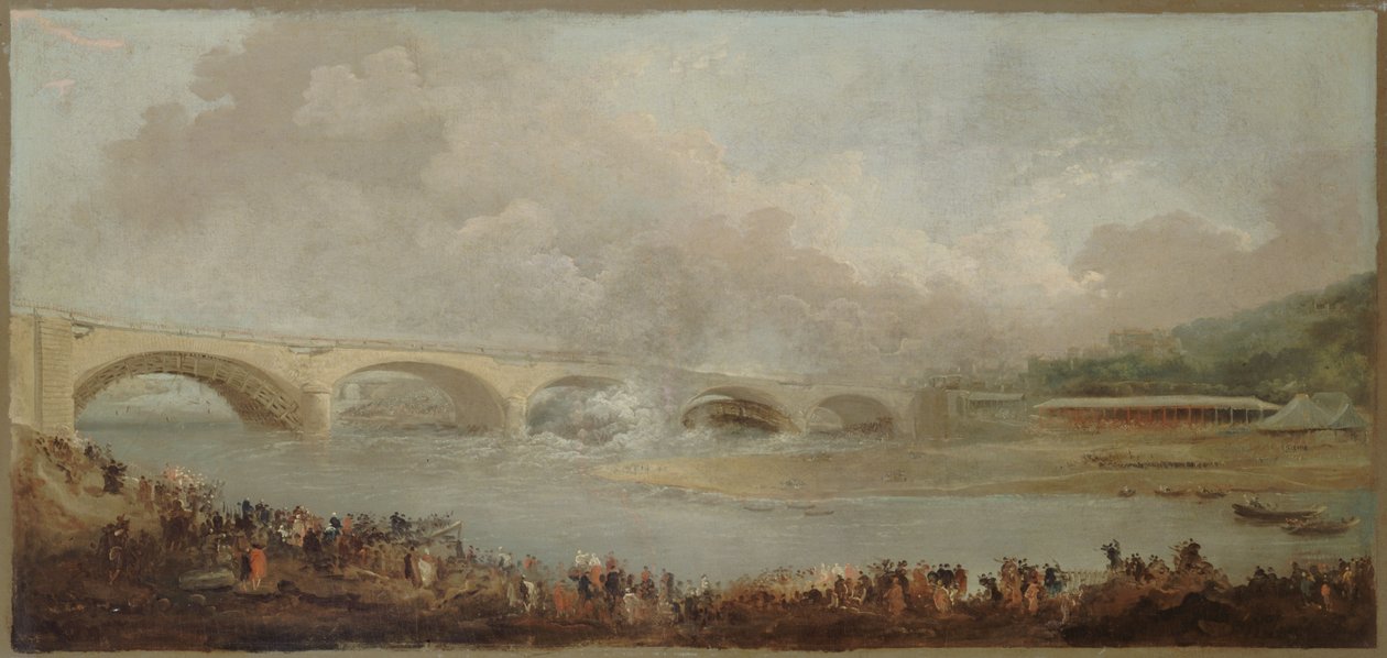 Francés: Le décintrement du pont de Neuilly, le 22 septembre 1772 de Hubert Robert
