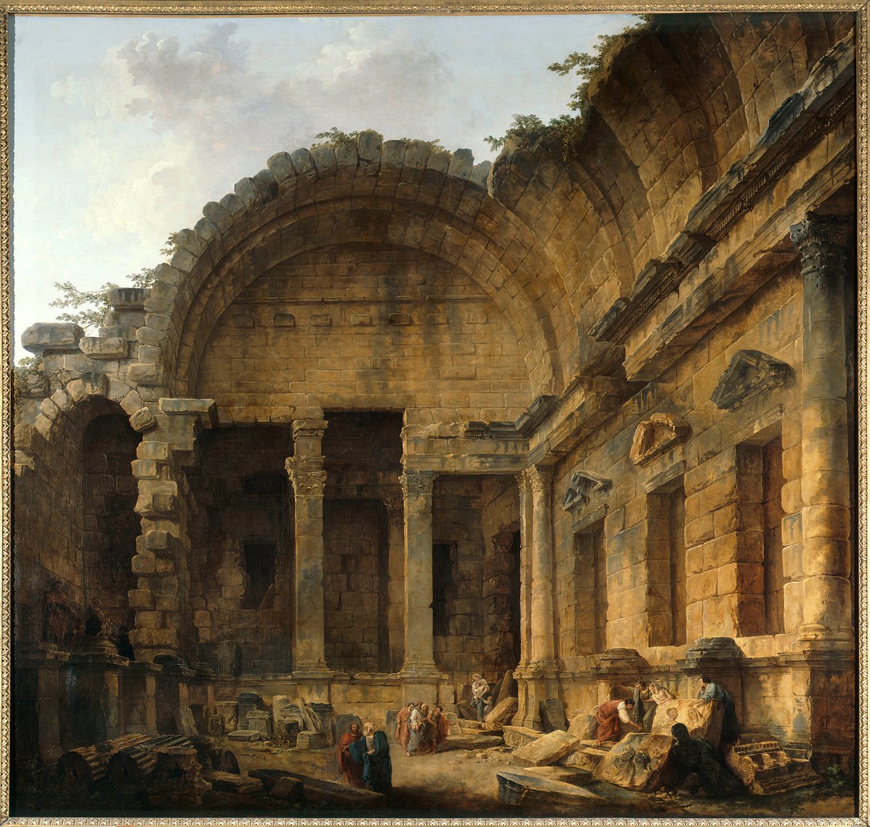 Interior del Templo de Diana en Nimes de Hubert Robert