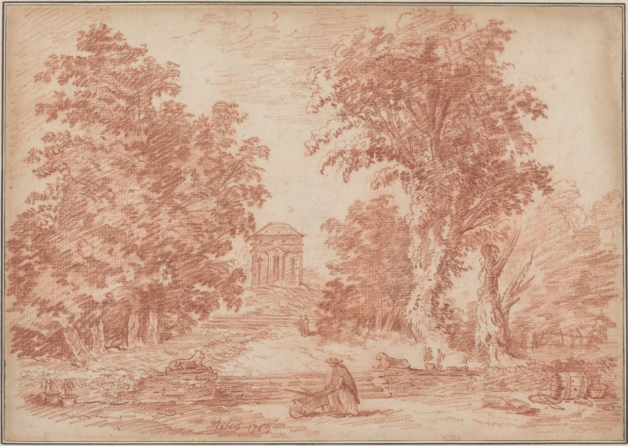 Parque italiano con un tempietto de Hubert Robert