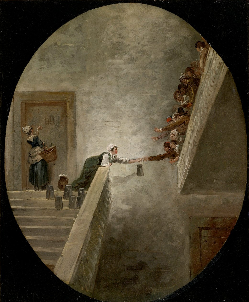 La distribución de leche en la prisión de Saint-Lazare de Hubert Robert