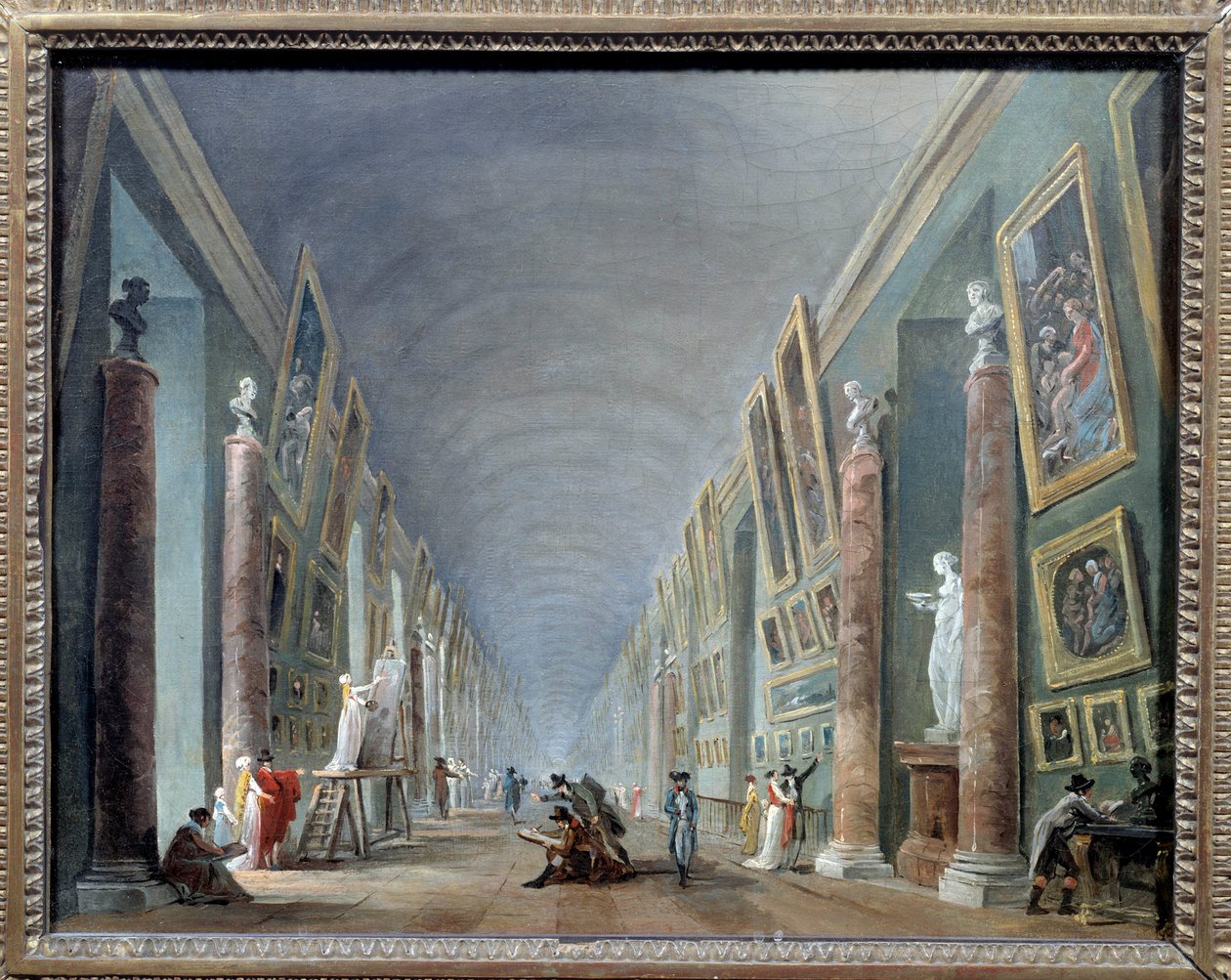 La gran galería del Louvre entre 1801 y 1805. Pintura de Hubert Robert (1733-1808). Museo del Louvre, París de Hubert Robert