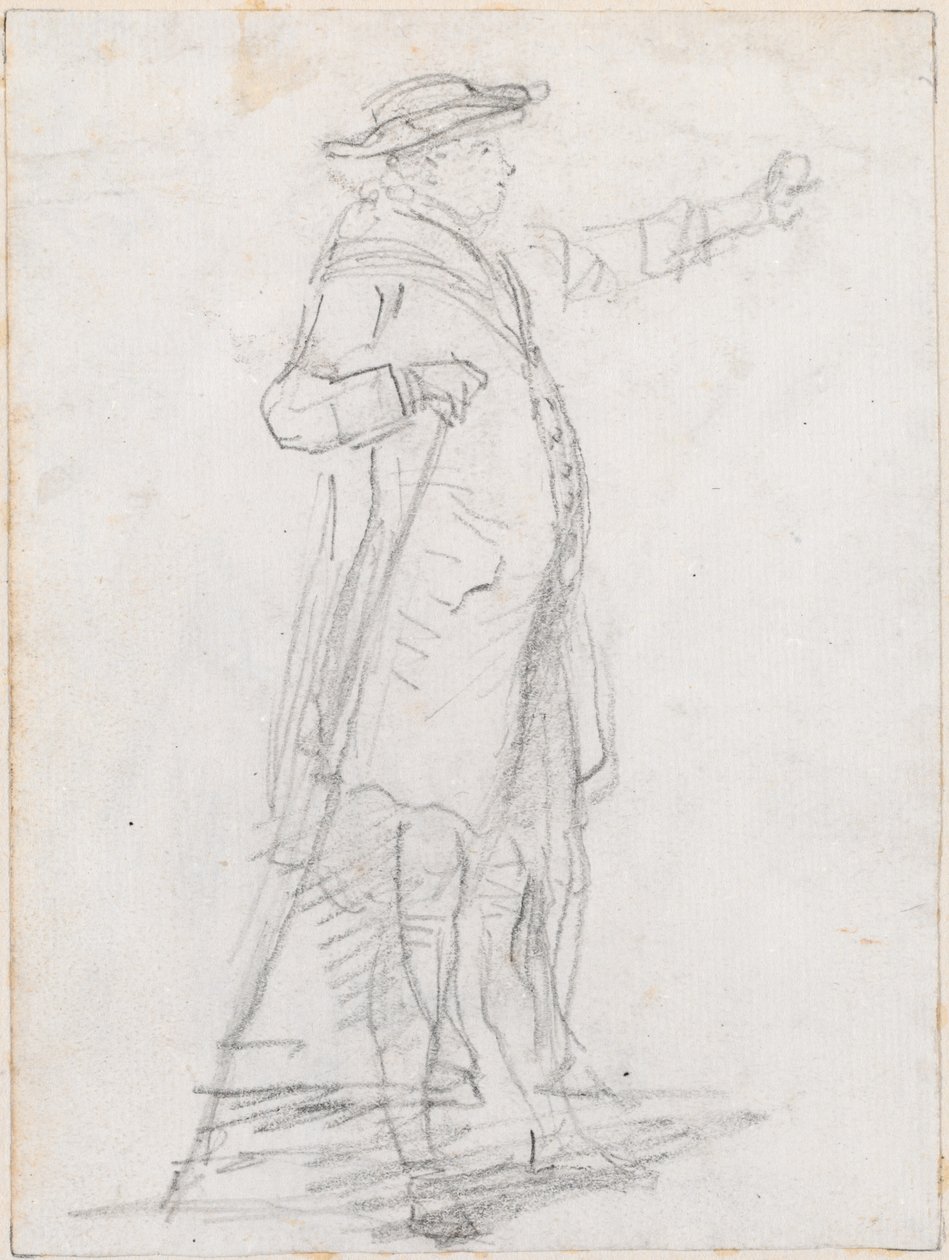 Hombre con Bastón, Visto de Perfil de Hubert Robert