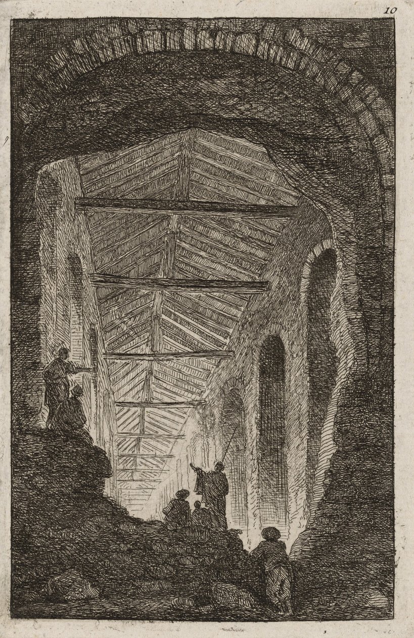 Placa Diez de Tardes en Roma, 1763-64 de Hubert Robert