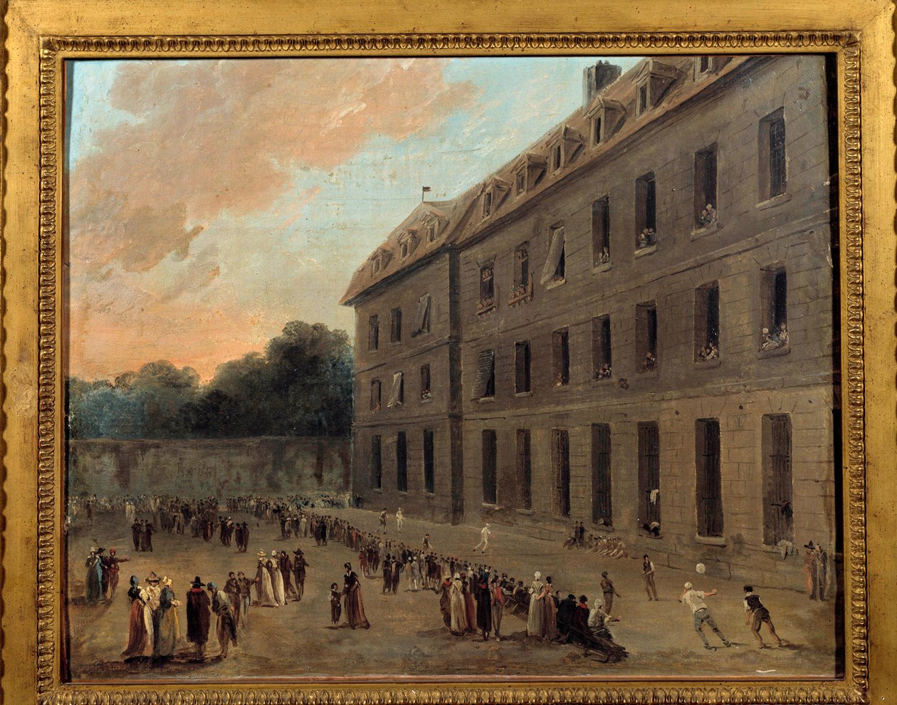 Recreación de prisioneros en Saint Lazare: la partida de balón. Pintura de Hubert Robert (1733-1808) 1794. París, Museo Carnavalet de Hubert Robert
