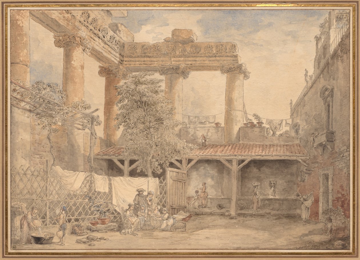 Ruinas romanas, Villa Pamfili, 1774 de Hubert Robert