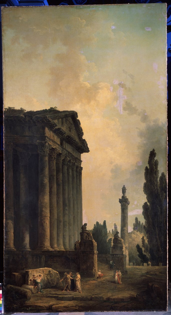 Restos. Pintura de Hubert Robert (1733-1808), óleo sobre lienzo de Hubert Robert