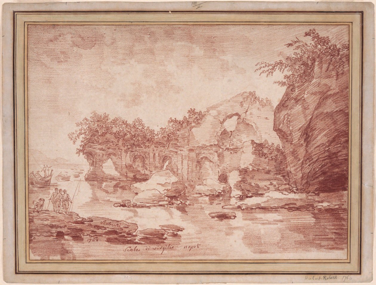 Ruinas junto al mar cerca de Nápoles: la «Scola di Virgilio» de Hubert Robert