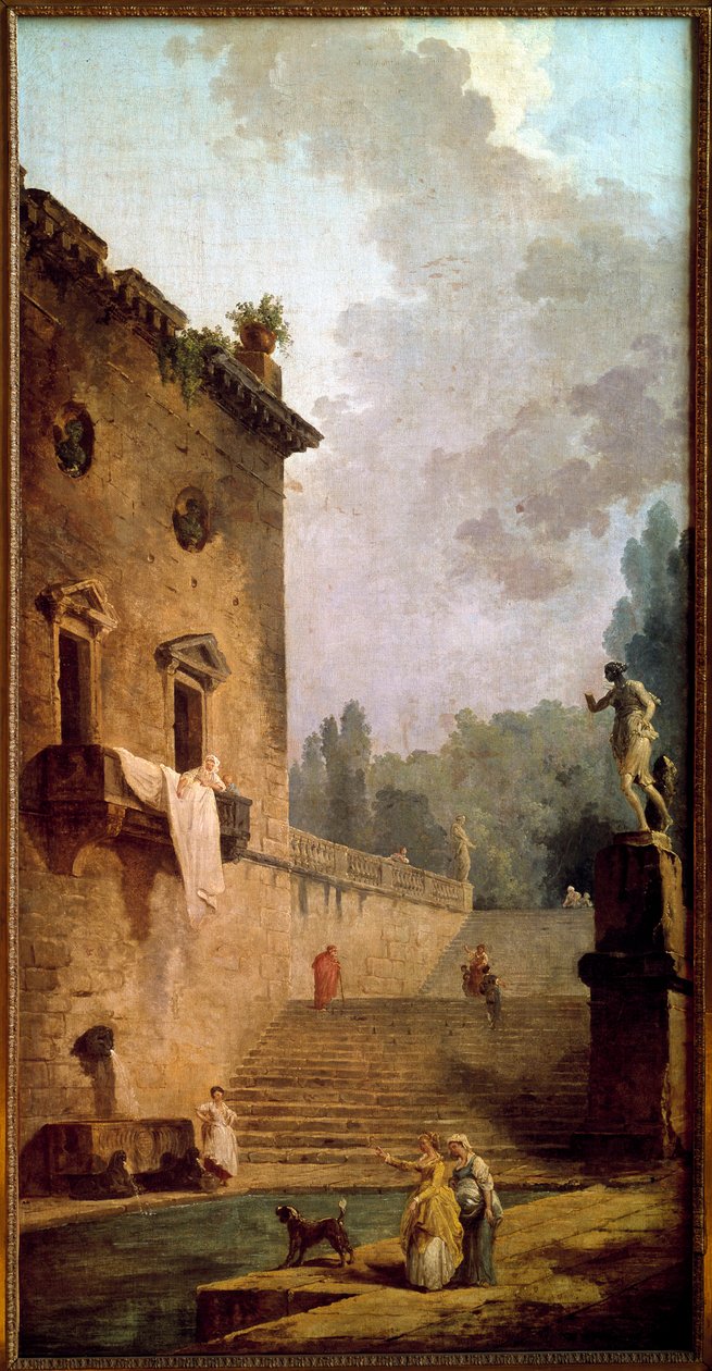 Ruinas de un pórtico con lavadero de Hubert Robert