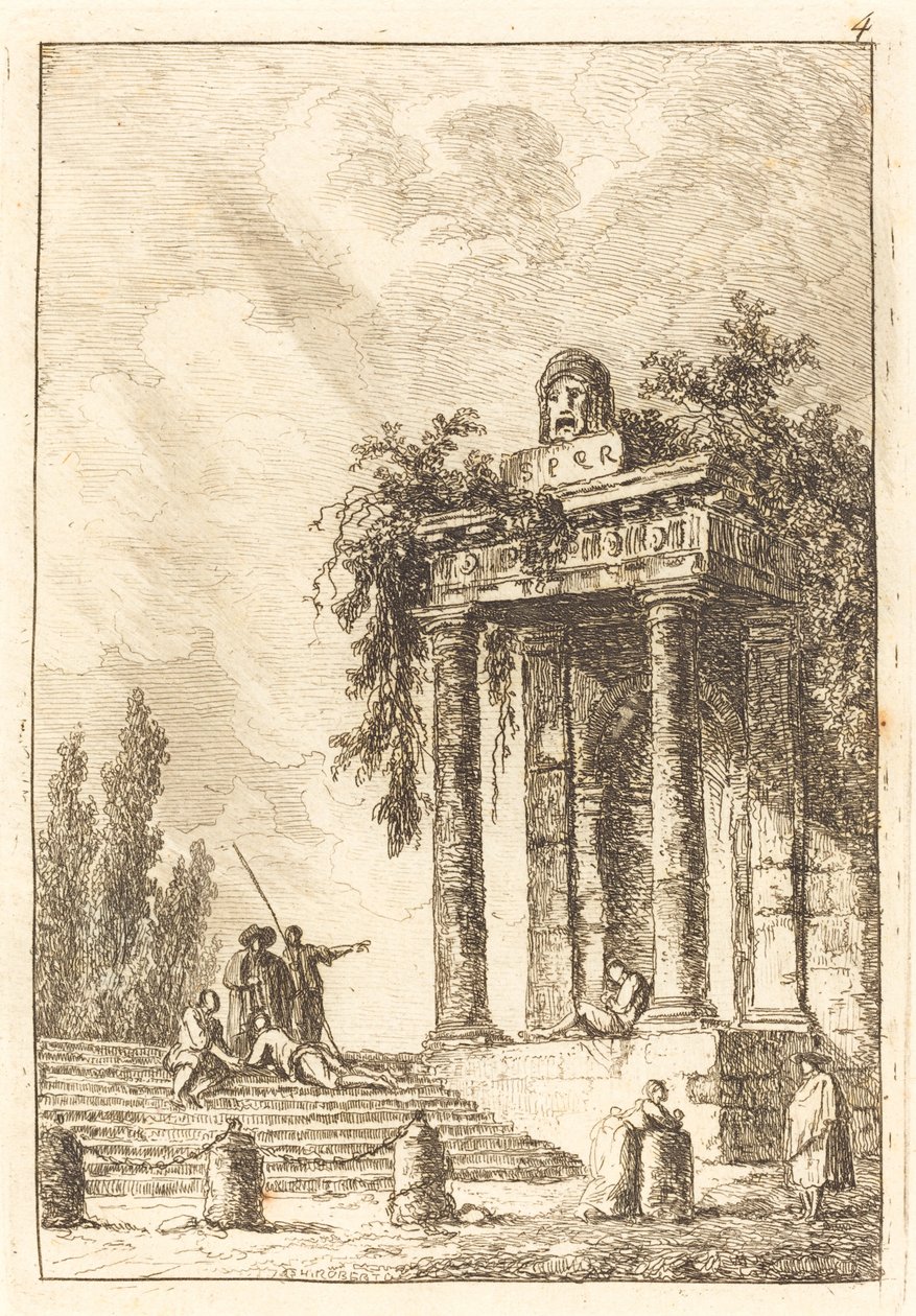 Pasos hacia los cuatro hitos de Hubert Robert