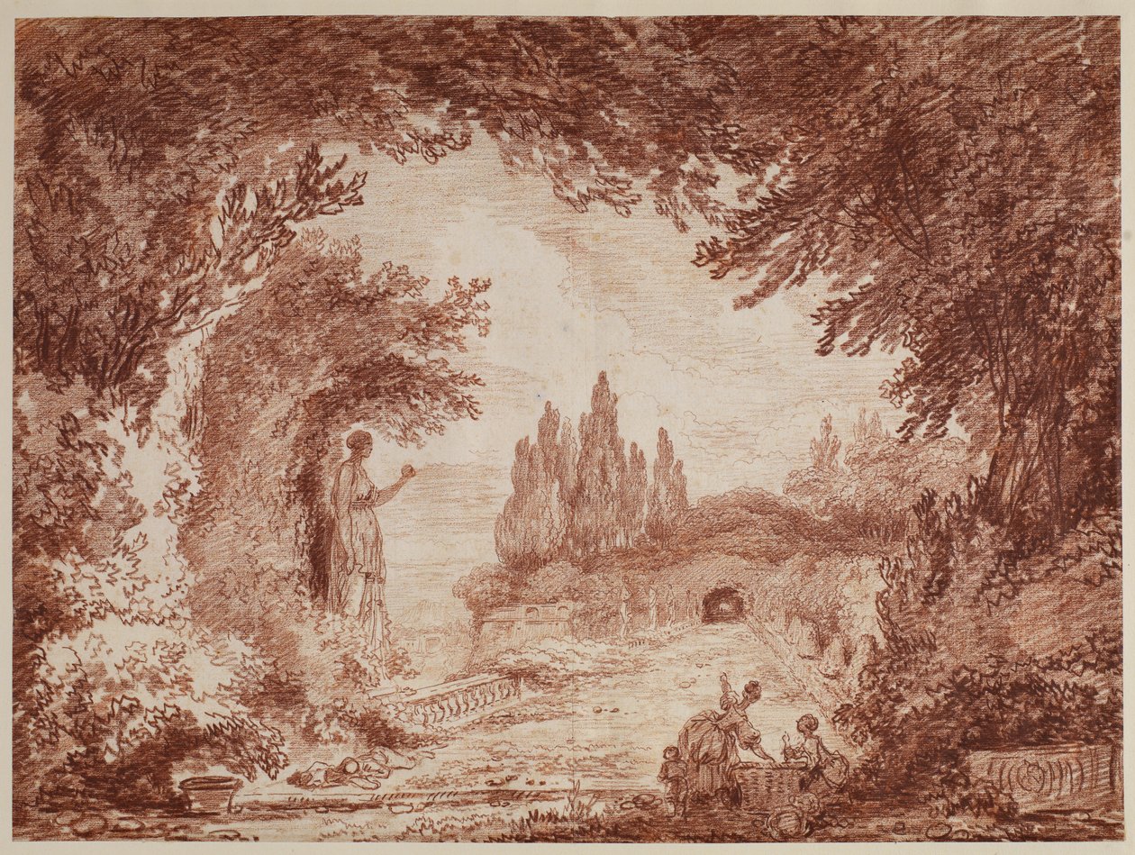 Terraza en un jardín italiano de Hubert Robert