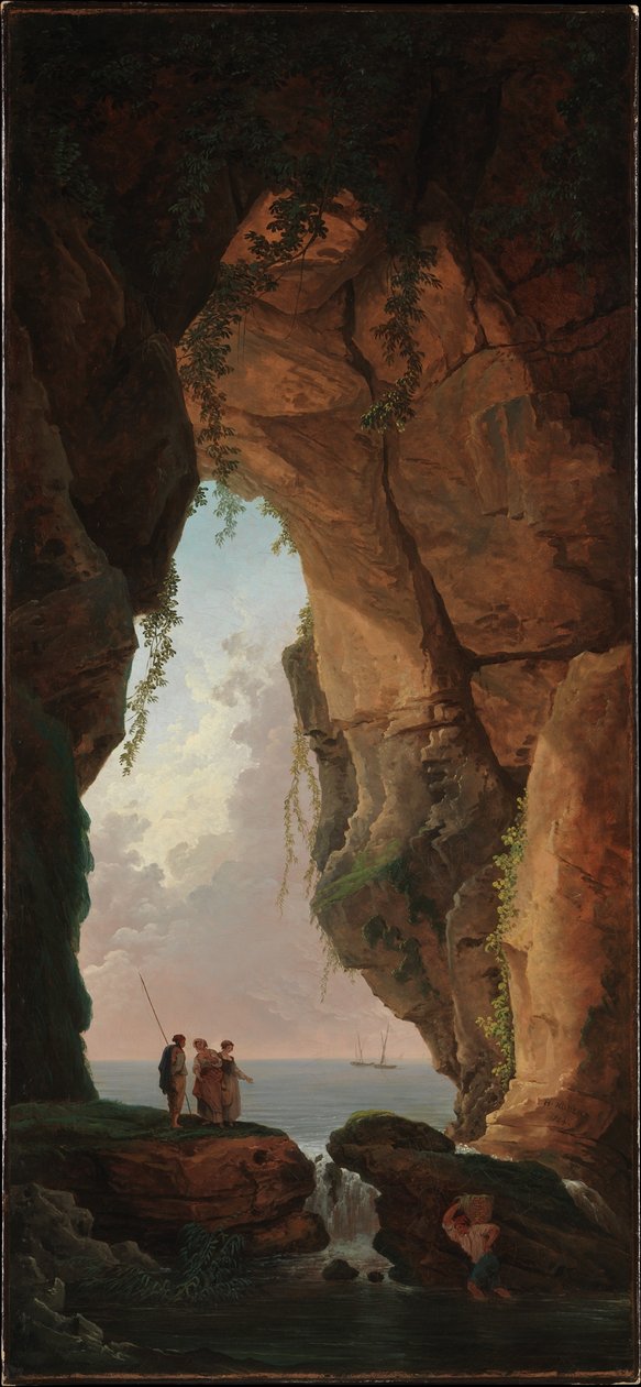 La entrada de una cueva de Hubert Robert