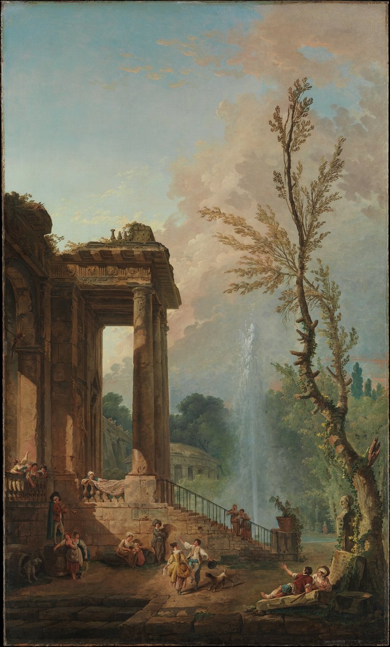 El pórtico de una mansión de campo de Hubert Robert