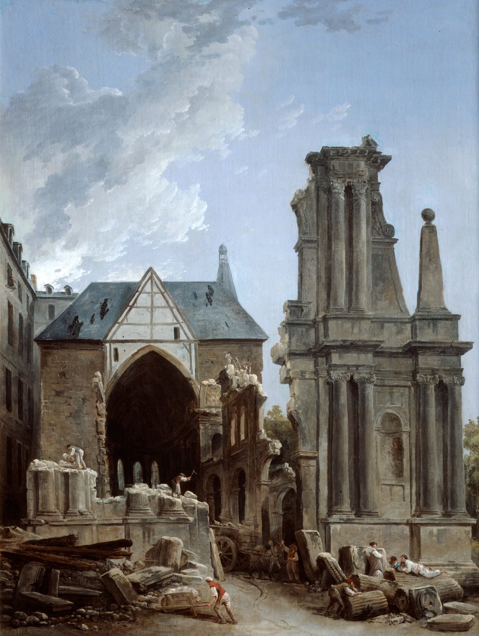 La demolición de la Iglesia de los Feuillants, 1805 de Hubert Robert