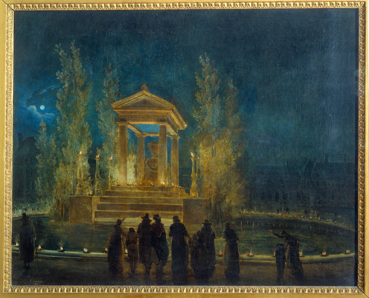 El mausoleo temporal de Jean Jacques Rousseau en el estanque de las Tullerías de Hubert Robert