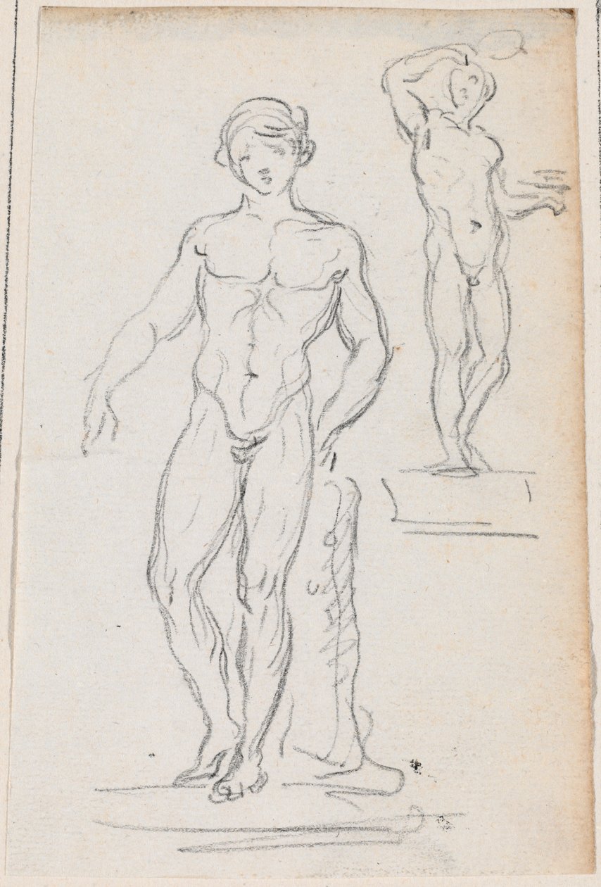 Dos estatuas de desnudos masculinos de Hubert Robert
