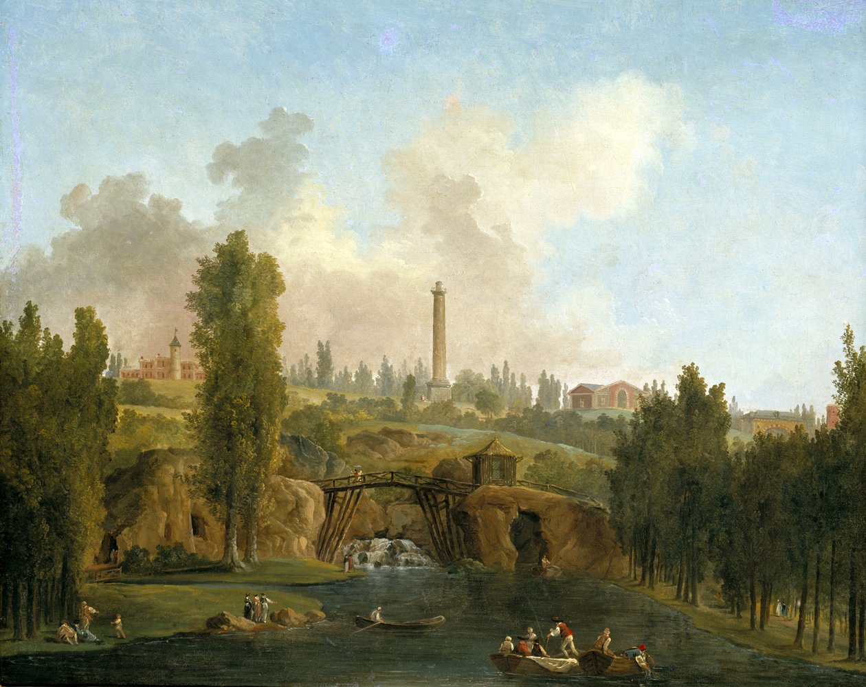 Vista del parque de Méréville de Hubert Robert