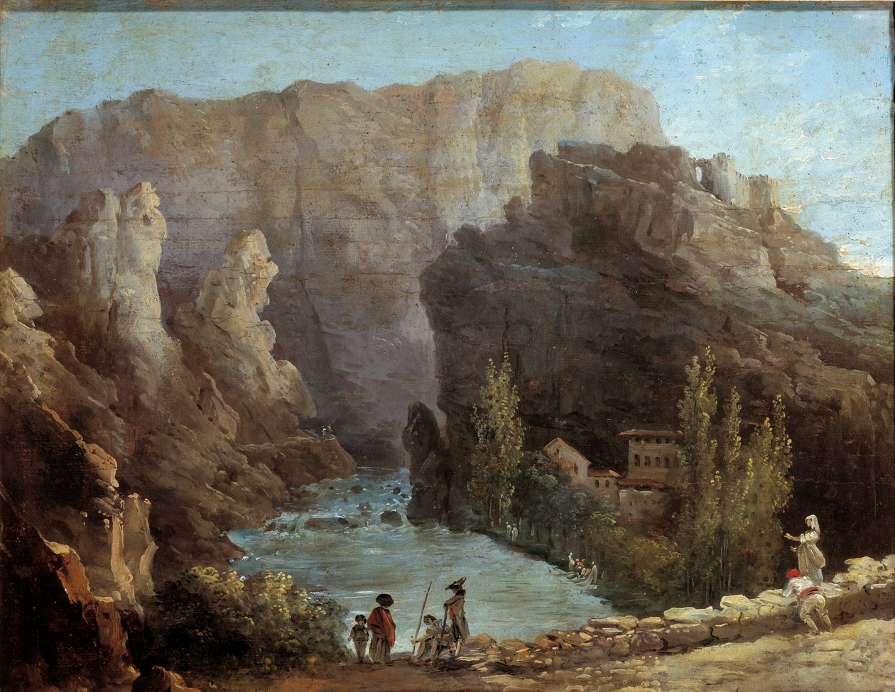 Vista de la fuente Vaucluse de Hubert Robert
