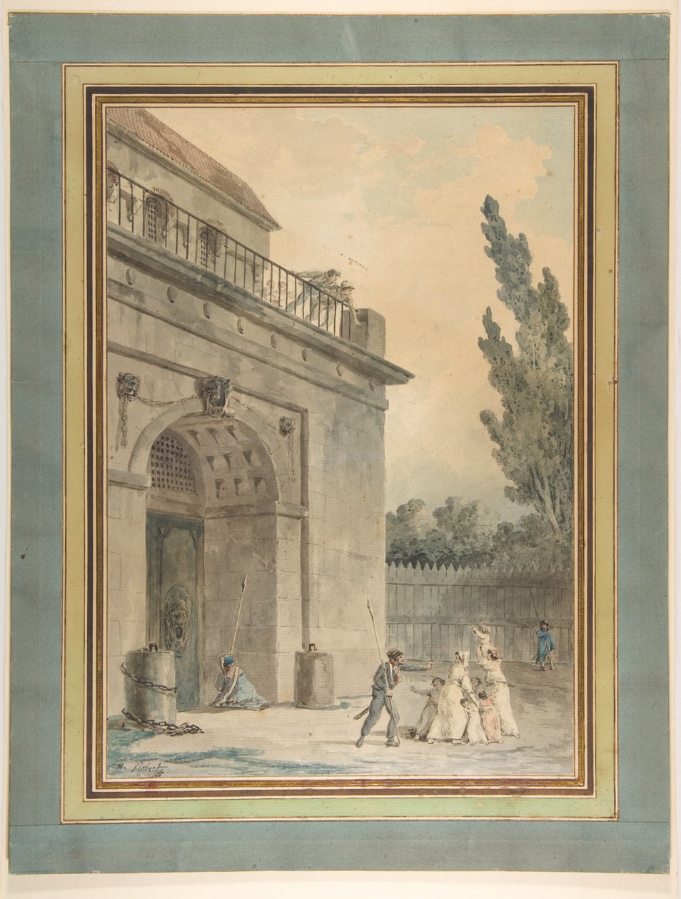 Visitantes que salen de una prisión de Hubert Robert