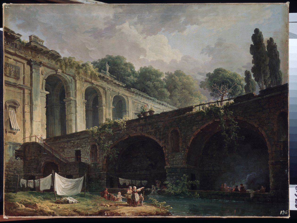 ""Vista de Villa Madama (Madame) en Roma"" Pintura de Hubert Robert (1733-1808) Circa 1767 Museo del Hermitage San Petersburgo de Hubert Robert