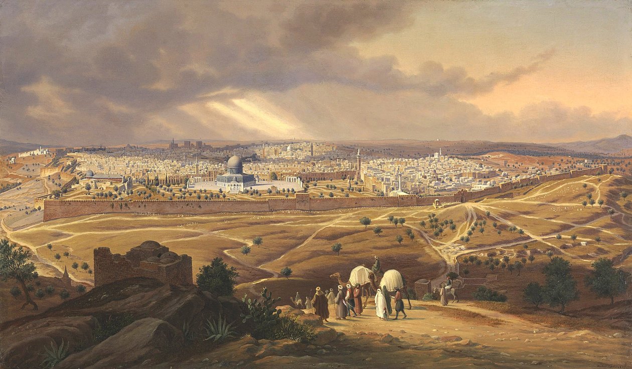 Vista de Jerusalén, 1847 de Hubert Sattler