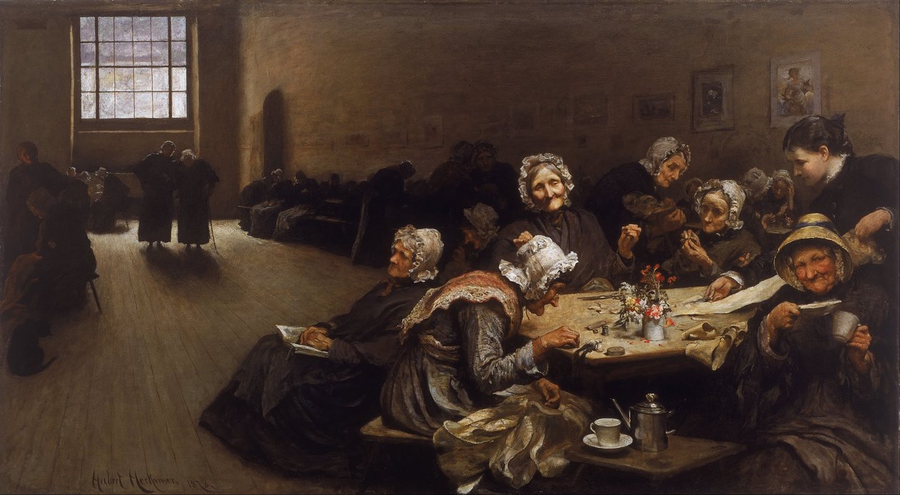 Al anochecer: una escena en la Westminster Union de Hubert von Herkomer