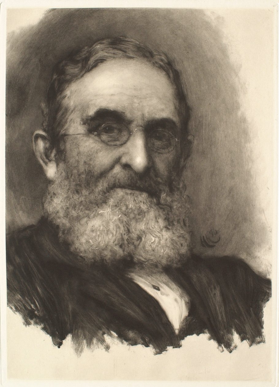 Retrato de un hombre barbudo con gafas de Hubert von Herkomer