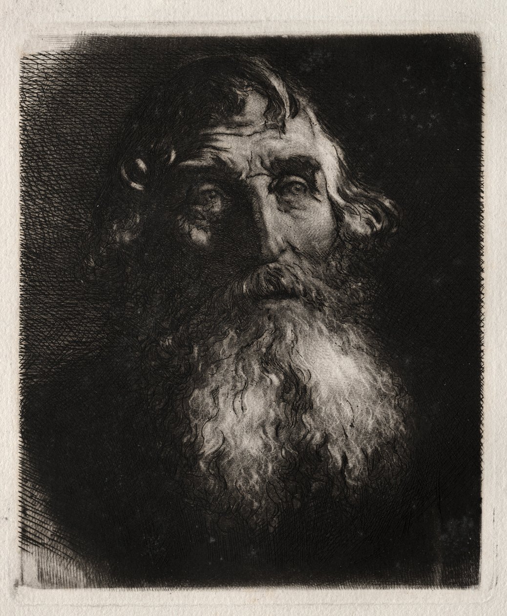 Estudio de la cabeza de un anciano de Hubert von Herkomer