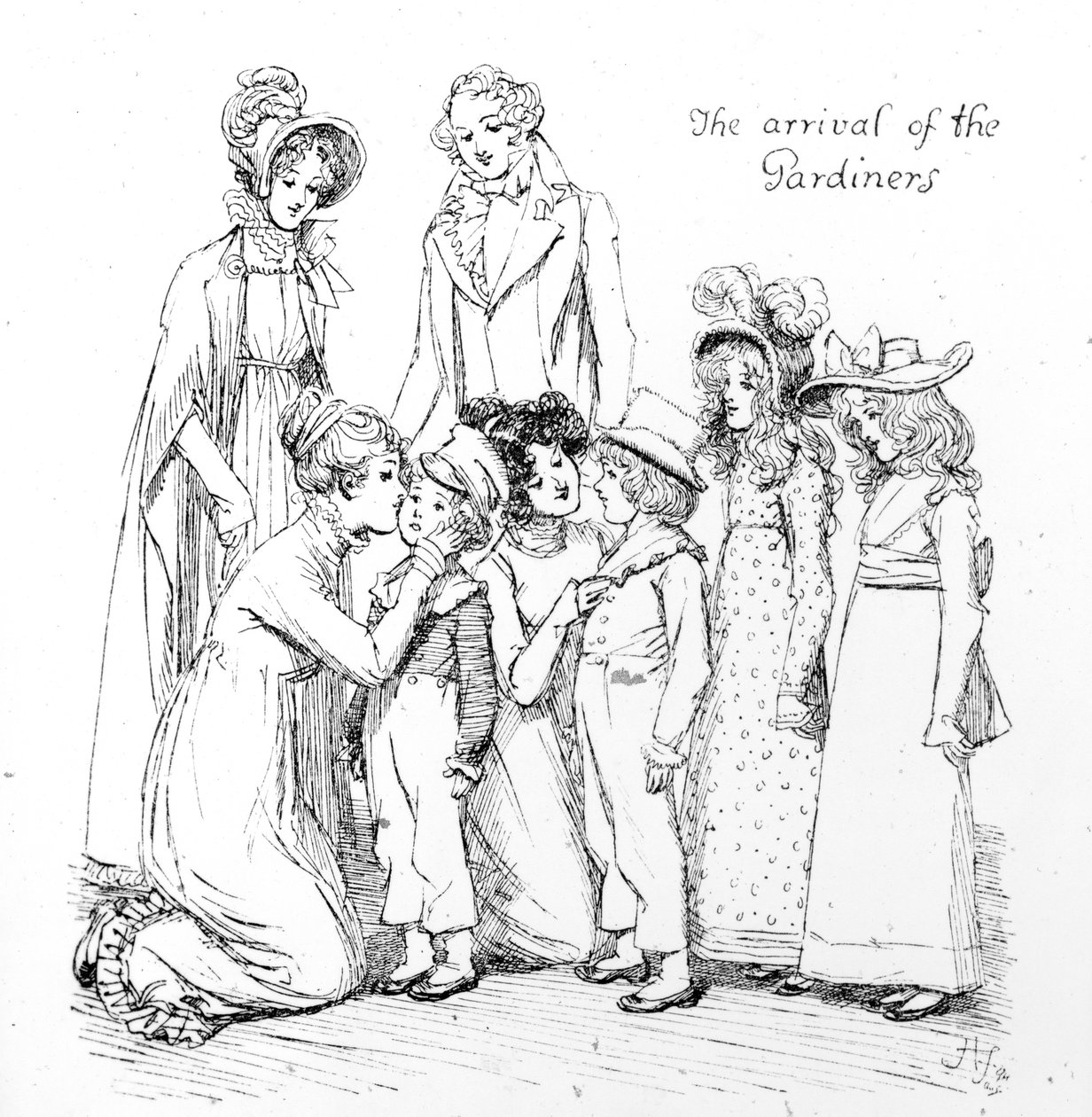 La llegada de los Gardiners, ilustración de 