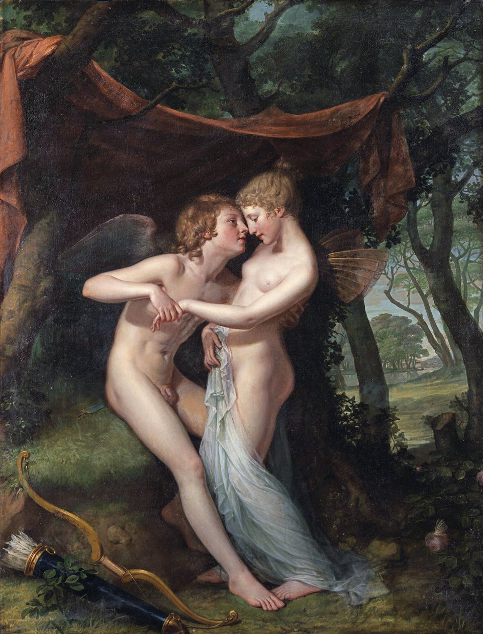 Italiano: cupido y psique en la enramada nupcial Cupido y Psique en la enramada nupcial de Hugh Douglas Hamilton