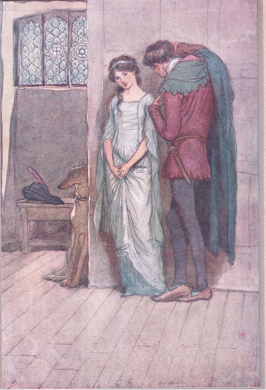 Y es la misma riqueza de ti mismo a la que ahora apunto, ilustración de Las Alegres Comadres de Windsor, 1910 de Hugh Thomson