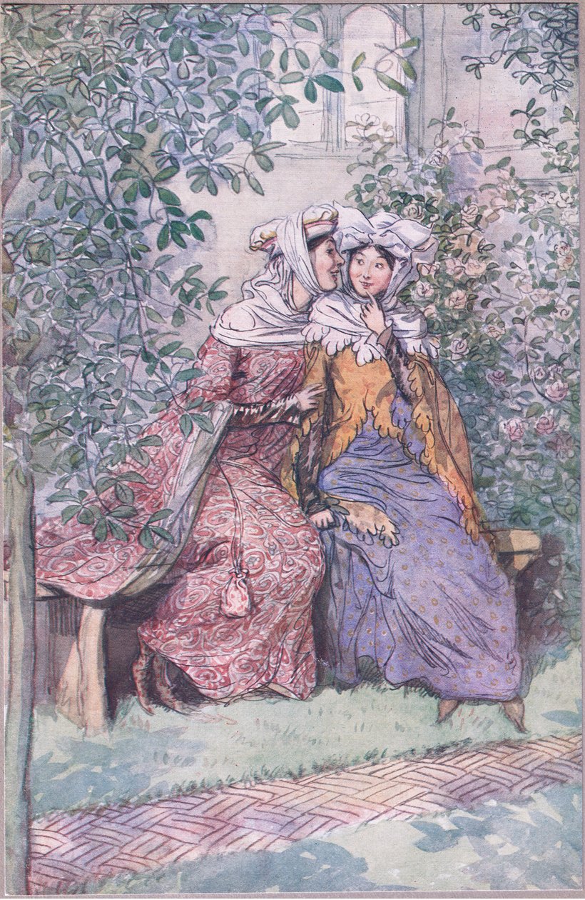 Consultemos juntos contra este caballero grasiento, ilustración de Las Alegres Comadres de Windsor, 1910 de Hugh Thomson