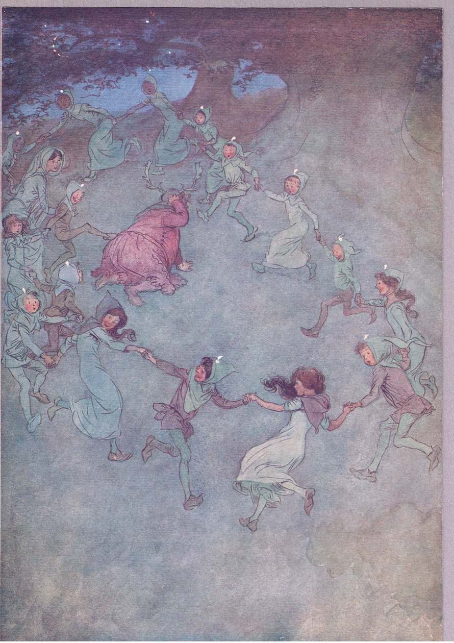 Entonces que todos lo rodeen, ilustración de Las Alegres Comadres de Windsor, 1910 de Hugh Thomson