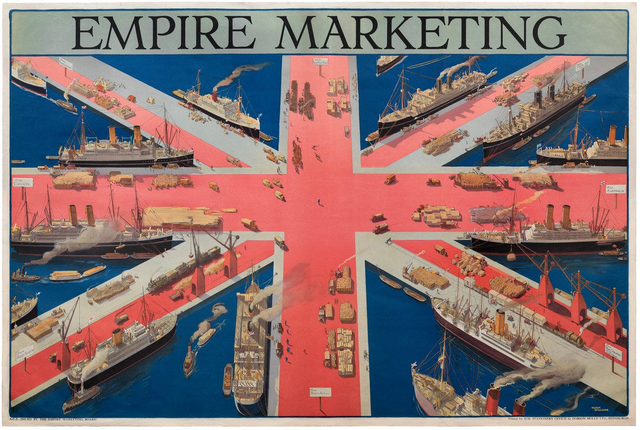 Empire Marketing (litografía en color) de Hugh Williams