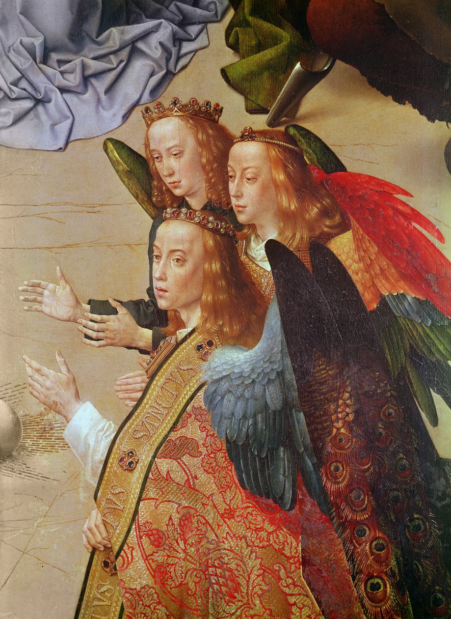 Tríptico de Portinari, panel central (detalle) de Hugo van der Goes